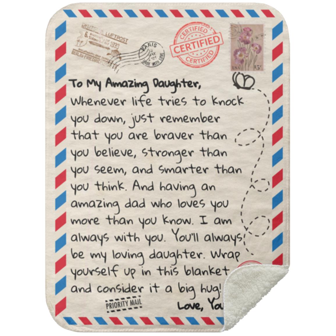 To My Daughter | Love Dad Letter Blanket