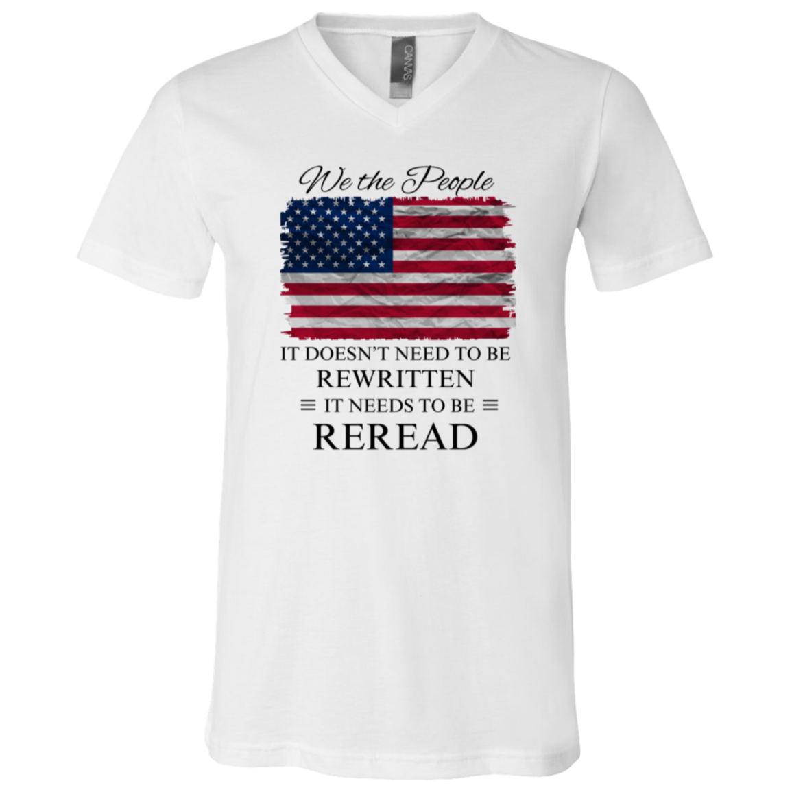 We The People American Flag V-Neck T-Shirt