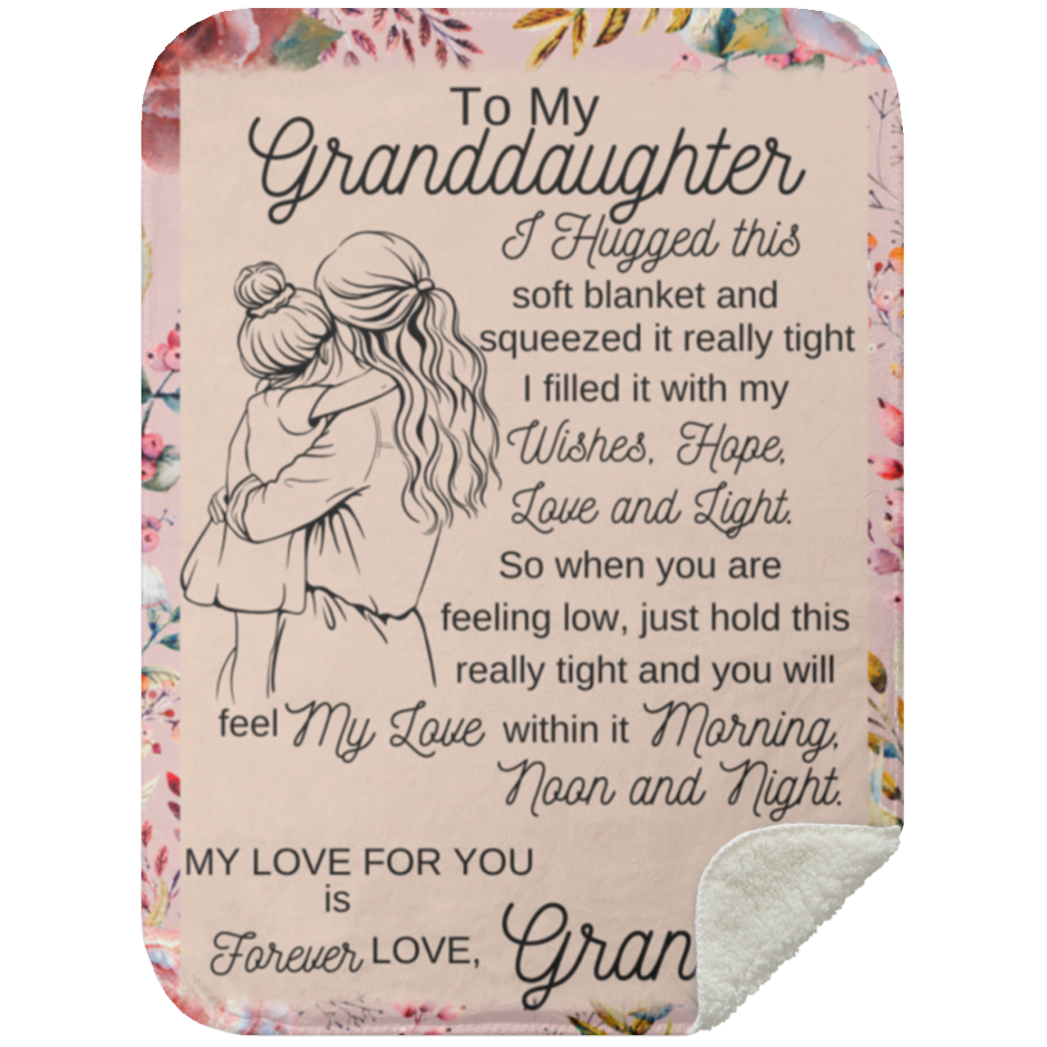 To My Granddaughter Blanket, Fleece and Sherpa