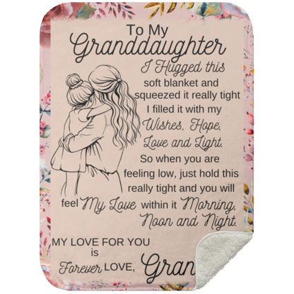 To My Granddaughter Blanket, Fleece and Sherpa