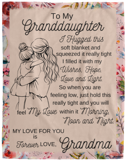 To My Granddaughter Blanket, Fleece and Sherpa