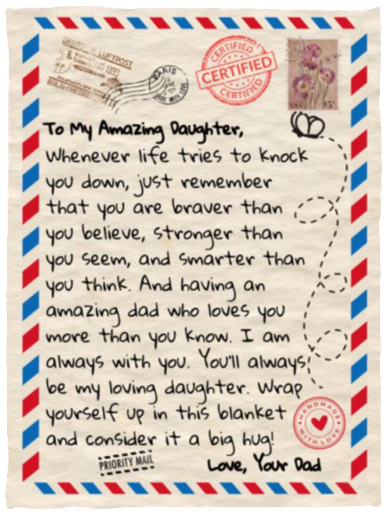 To My Daughter | Love Dad Letter Blanket