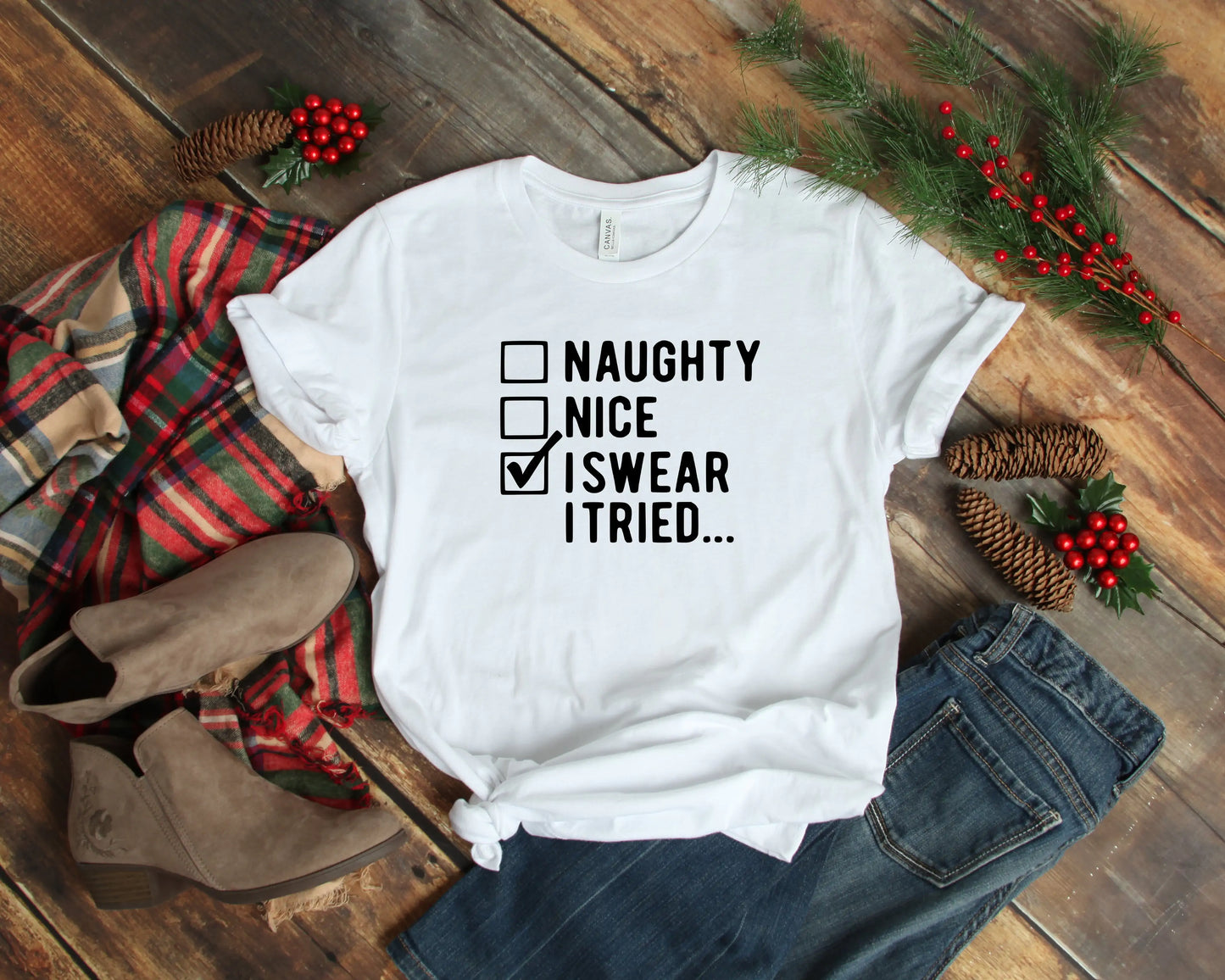 I Swear I Tried Funny Christmas Shirt