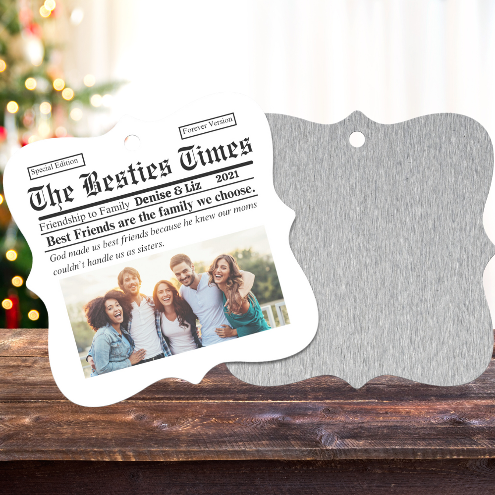 Besties Times | Best Friends Forever | Personalized Christmas Ornament