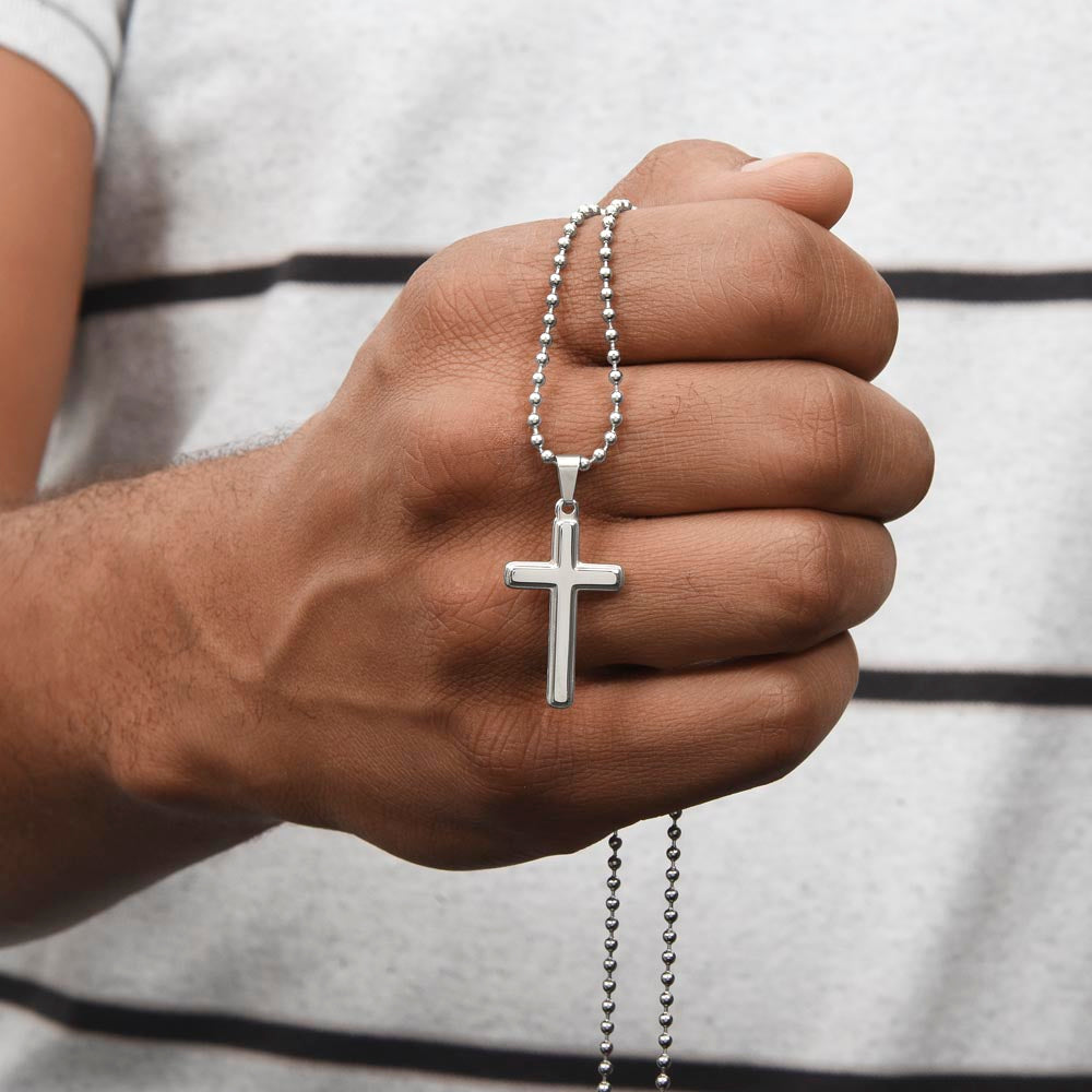 To My Son Cross Necklace Ball Chain