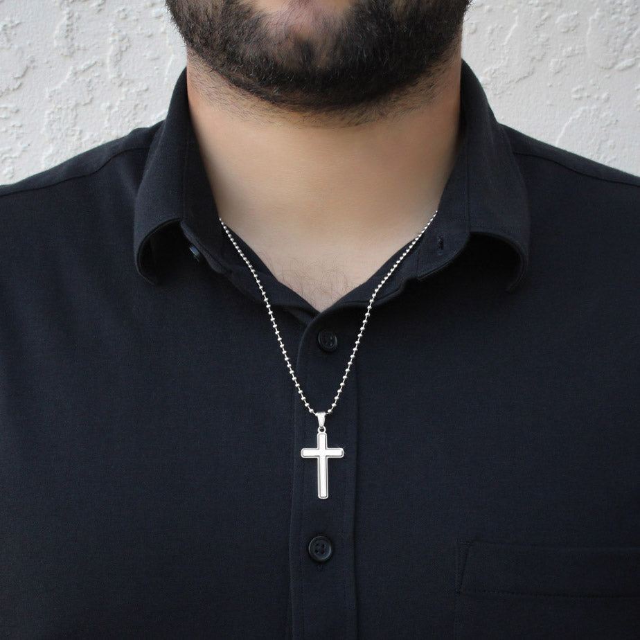 To My Son Cross Necklace Ball Chain