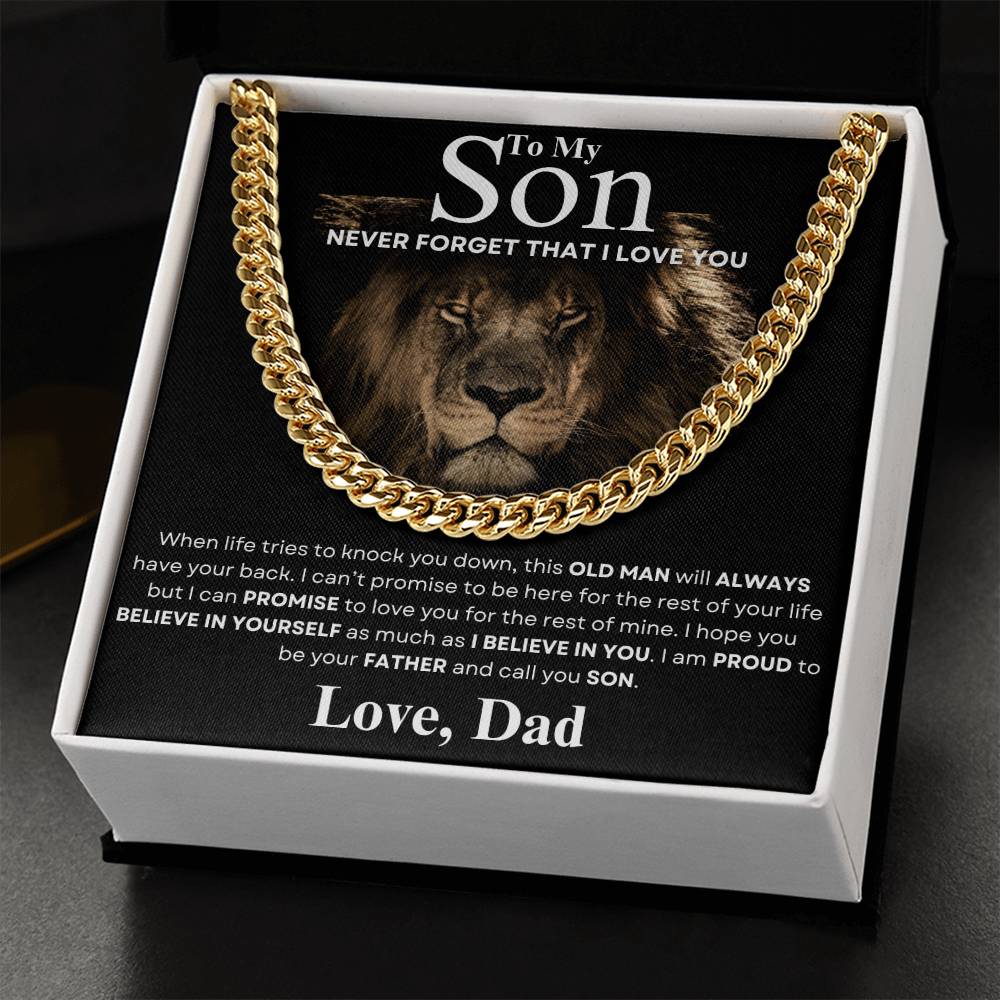 To My Son From Dad Cuban Chain necklace