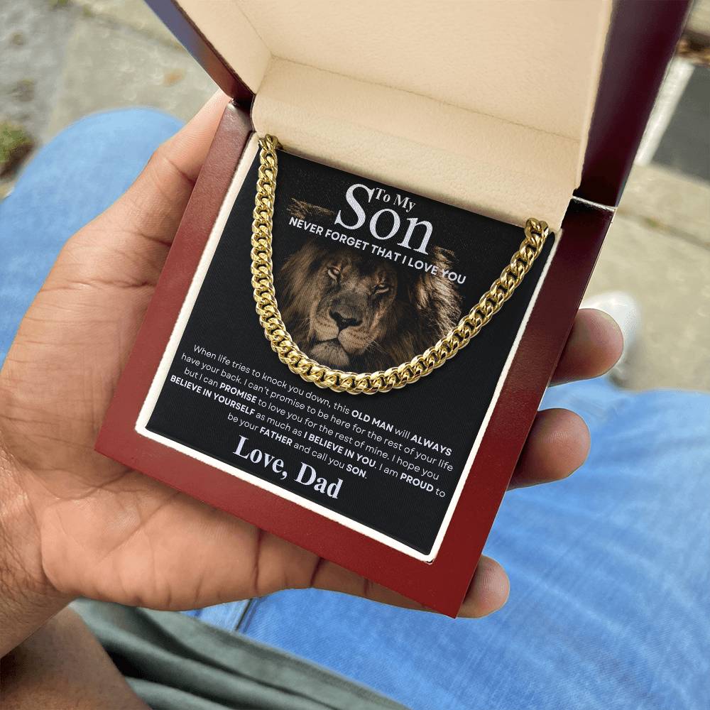 To My Son From Dad Cuban Chain necklace