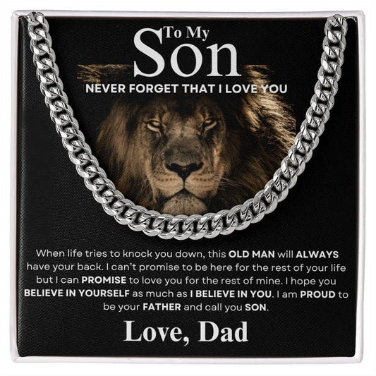 To My Son From Dad Cuban Chain necklace