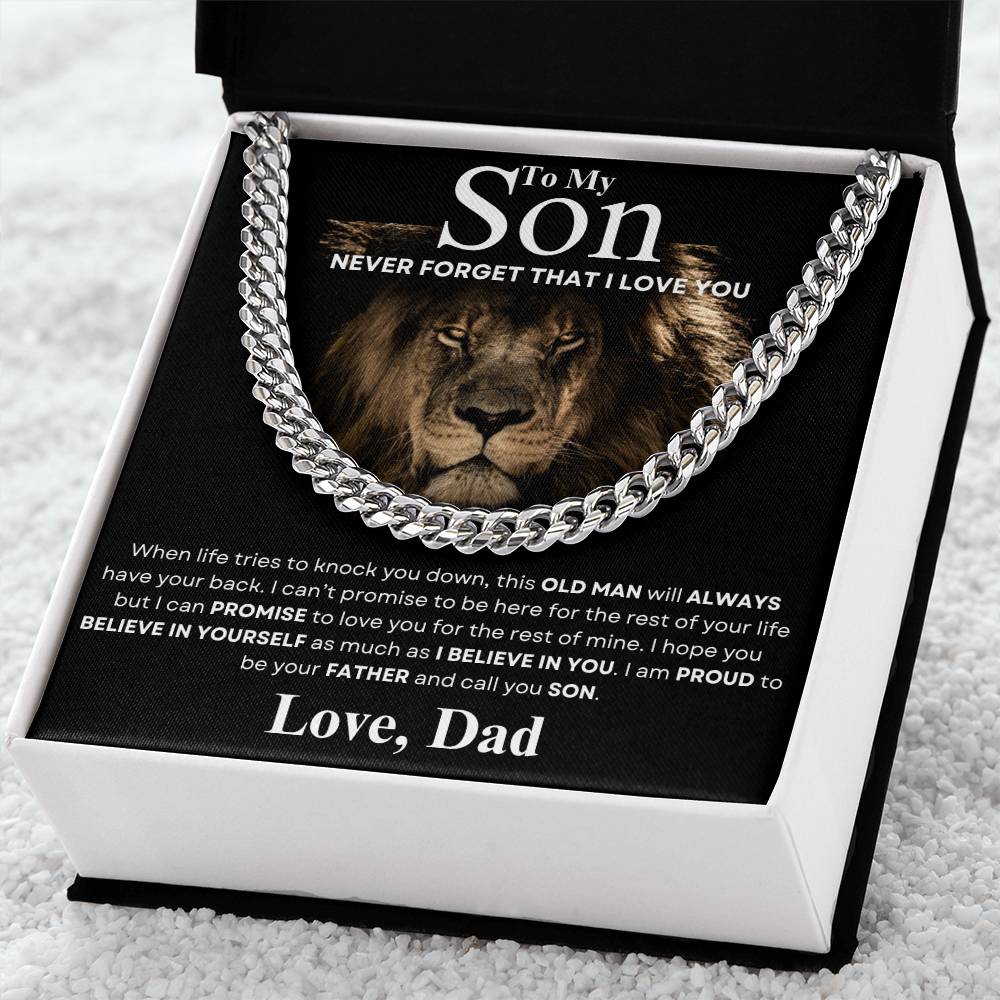 To My Son From Dad Cuban Chain necklace