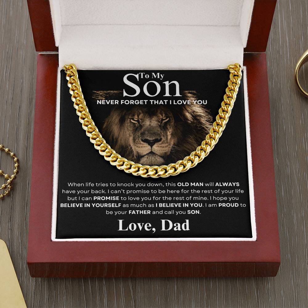 To My Son From Dad Cuban Chain necklace