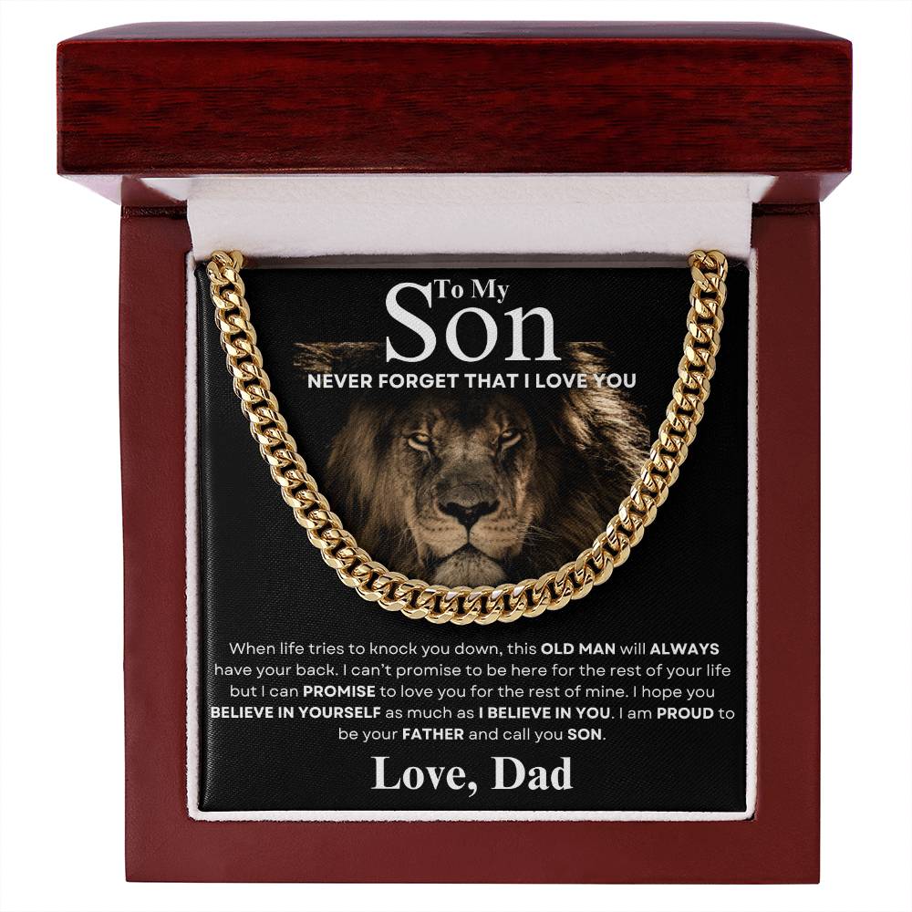 To My Son From Dad Cuban Chain necklace