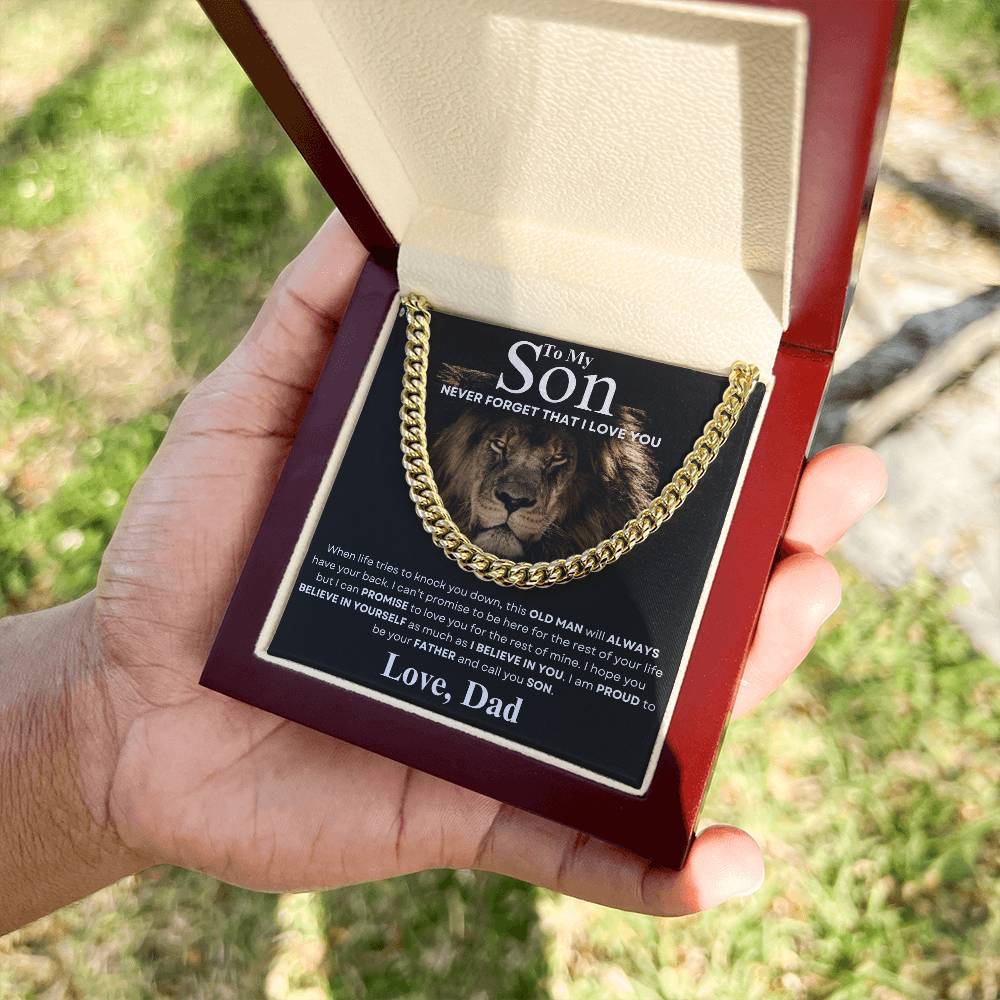 To My Son From Dad Cuban Chain necklace