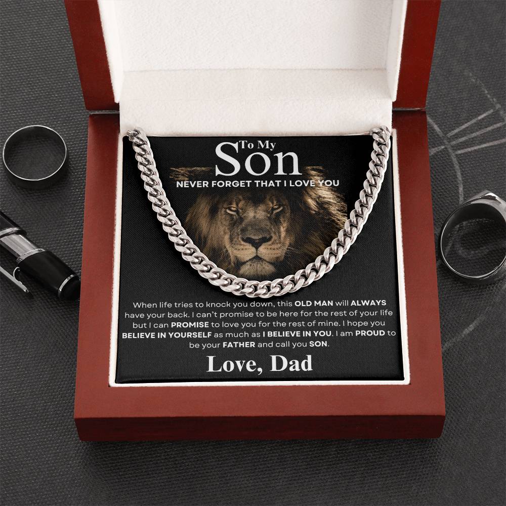 To My Son From Dad Cuban Chain necklace