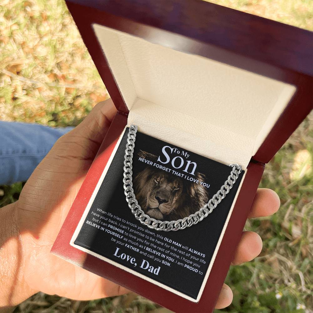 To My Son From Dad Cuban Chain necklace