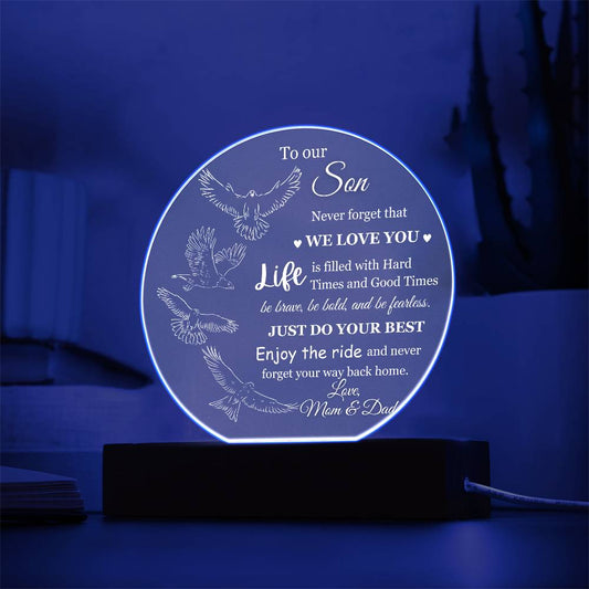 To Our Son Love Mom & Dad Acrylic Lamp