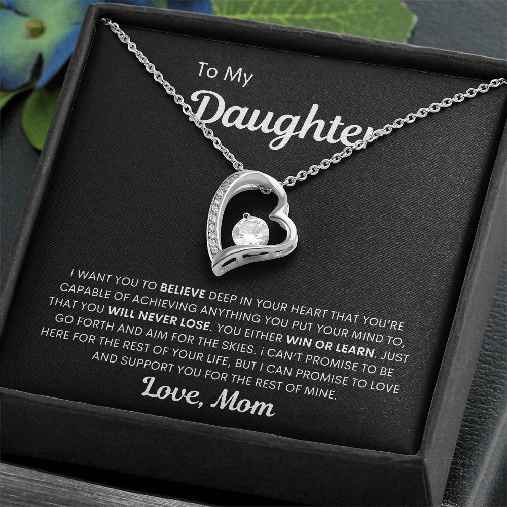 To My Daughter Love Mom Necklace