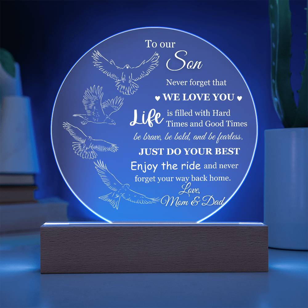 To Our Son Love Mom & Dad Acrylic Lamp