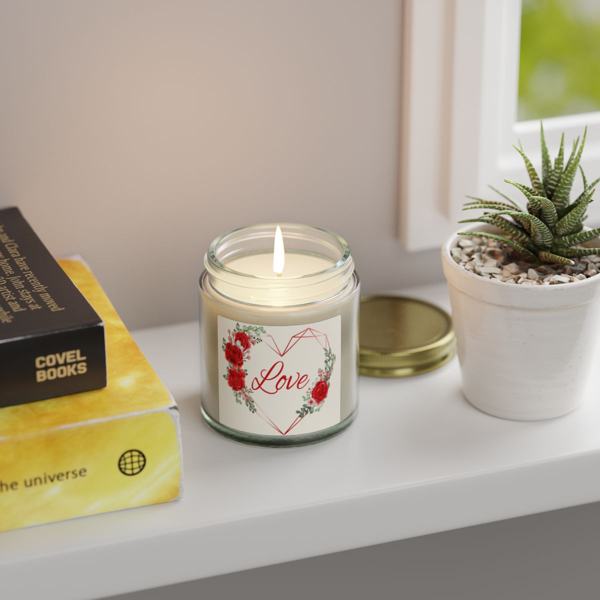 Quiet Bloom Scented Candles, Coconut Apricot Wax (4oz, 9oz)