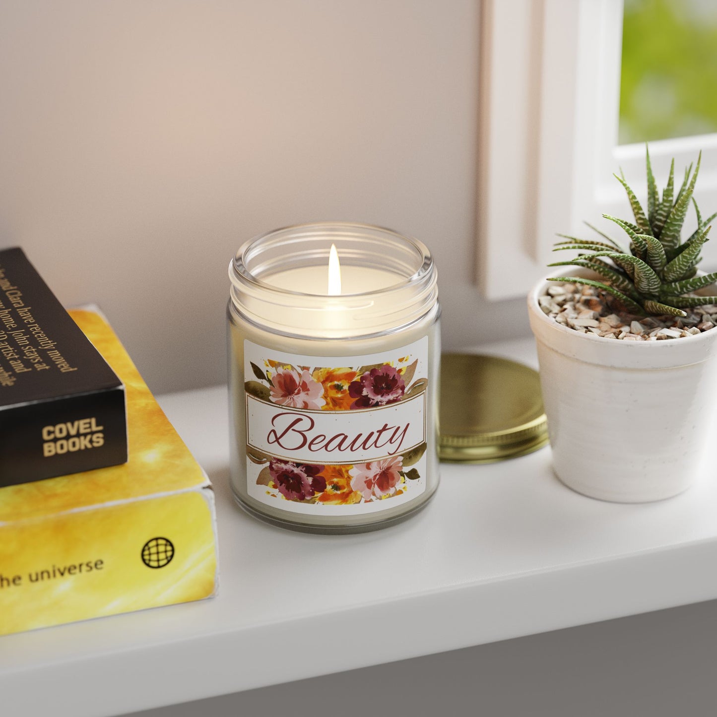 Quiet Bloom Scented Candles, Coconut Apricot Wax (4oz, 9oz)