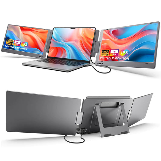 KYY Triple Portable Monitor for Laptop Screen Extender FOR 2"-16" Laptop (Mac Wins Android)