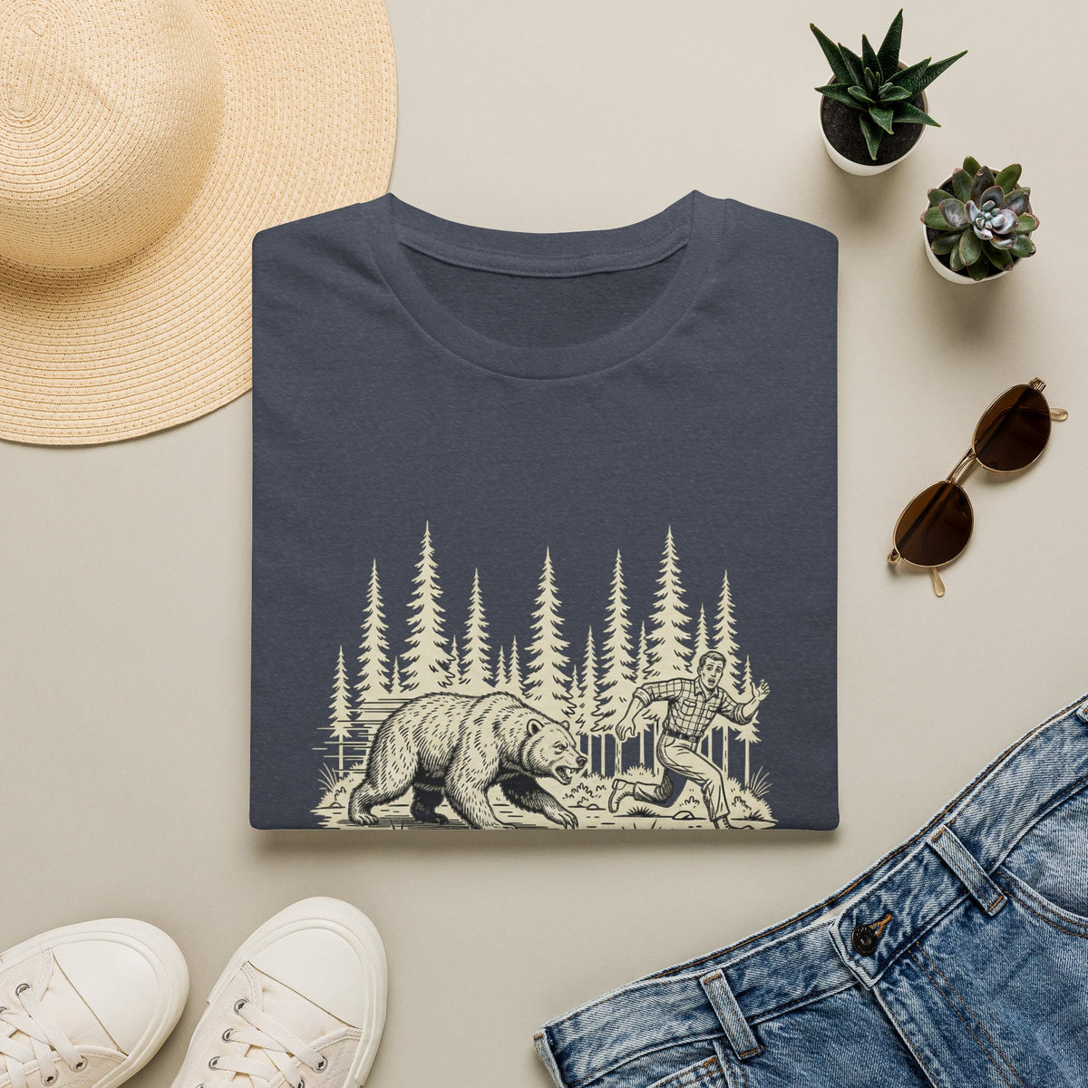 Sometimes Motivation Finds You T-Shirt | Funny Bear Running Shirt